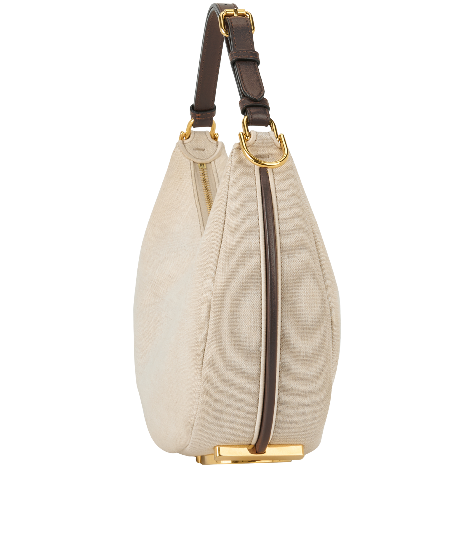 Fendigraphy Small Hobo Bag, &pound;995, Handbags, Beige/Brown, Canvas, Bottom view